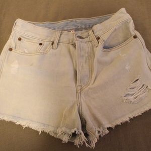 Levi's Light-Wash Distressed Shorts